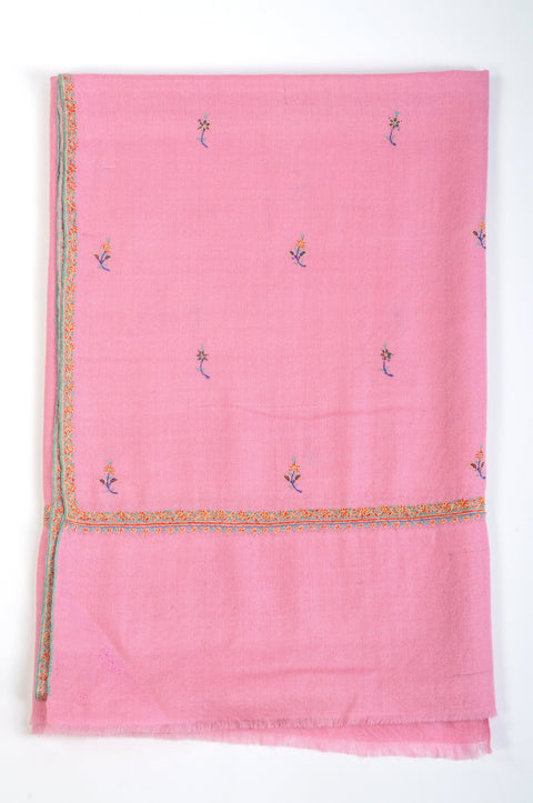 Pink Hand Embroidered Shawl