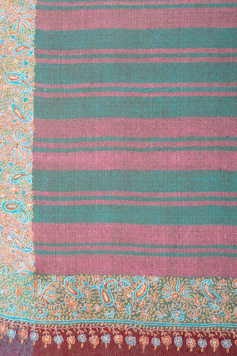 Striped Hand Embroidered Shawl