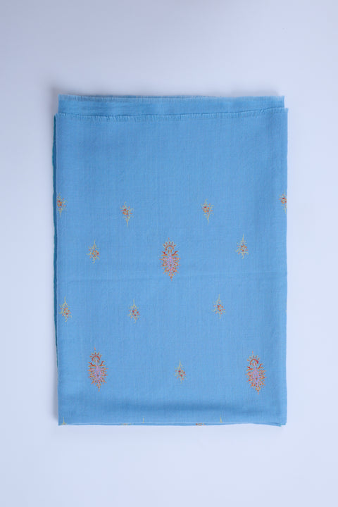 Pastel Blue Hand Embroidered Shawl